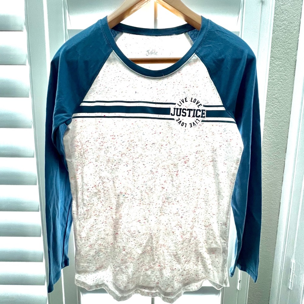 Justice confetti long sleeve raglan T-shirt